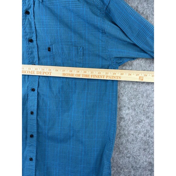 Panhandle Blue Button Down Shirt Long Sleeve Western Sz L Tuf Cooper Performance - Picture 7 of 9